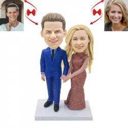 Enchanting Love Story - Personalized Anniversary Couple Custom Bobblehead - Handcrafted Gift
