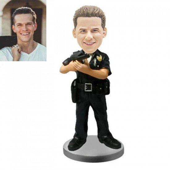Armed Police Custom Bobblehead - Front View