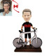 Personalized Biker Standing Behind the Bicycle Custom Bobblehead
