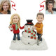 Personalized Building a Snowman Couples Custom Bobbleheads