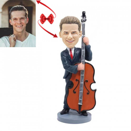 Handcrafted Custom Bobblehead - Personalized Cello Player Figurine - Customized Gift for Music Lovers