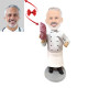 Master Chef with Steak Custom Bobblehead - Front View