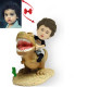 Child Riding a Dinosaur Custom Bobblehead - Front View