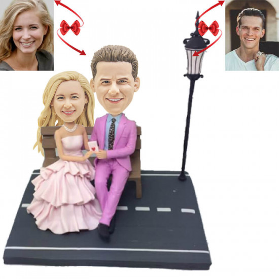 Personalized Couple and Light Custom Bobblehead - Unique Gift for Love and Romance