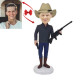 Personalized Cowboy Holding Gun Custom Bobblehead - Unique Gift for Western Enthusiasts