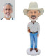 Personalized Cowboy with Beer Bottle Custom Bobblehead - Unique Gift for Western Enthusiasts
