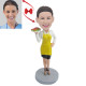 Personalized Cute Waitress Bobblehead - Unique Gift for Waitstaff and Restaurant Lovers