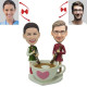 Personalized Double Stirring Coffee Bobblehead - Unique Gift for Coffee Lovers