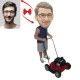 Personalized Dude on Lawn Mower Bobblehead - Unique Gift for Lawn Care Enthusiasts