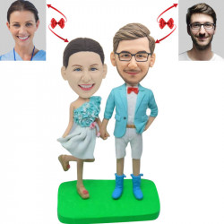 young couple custom bobbleheads